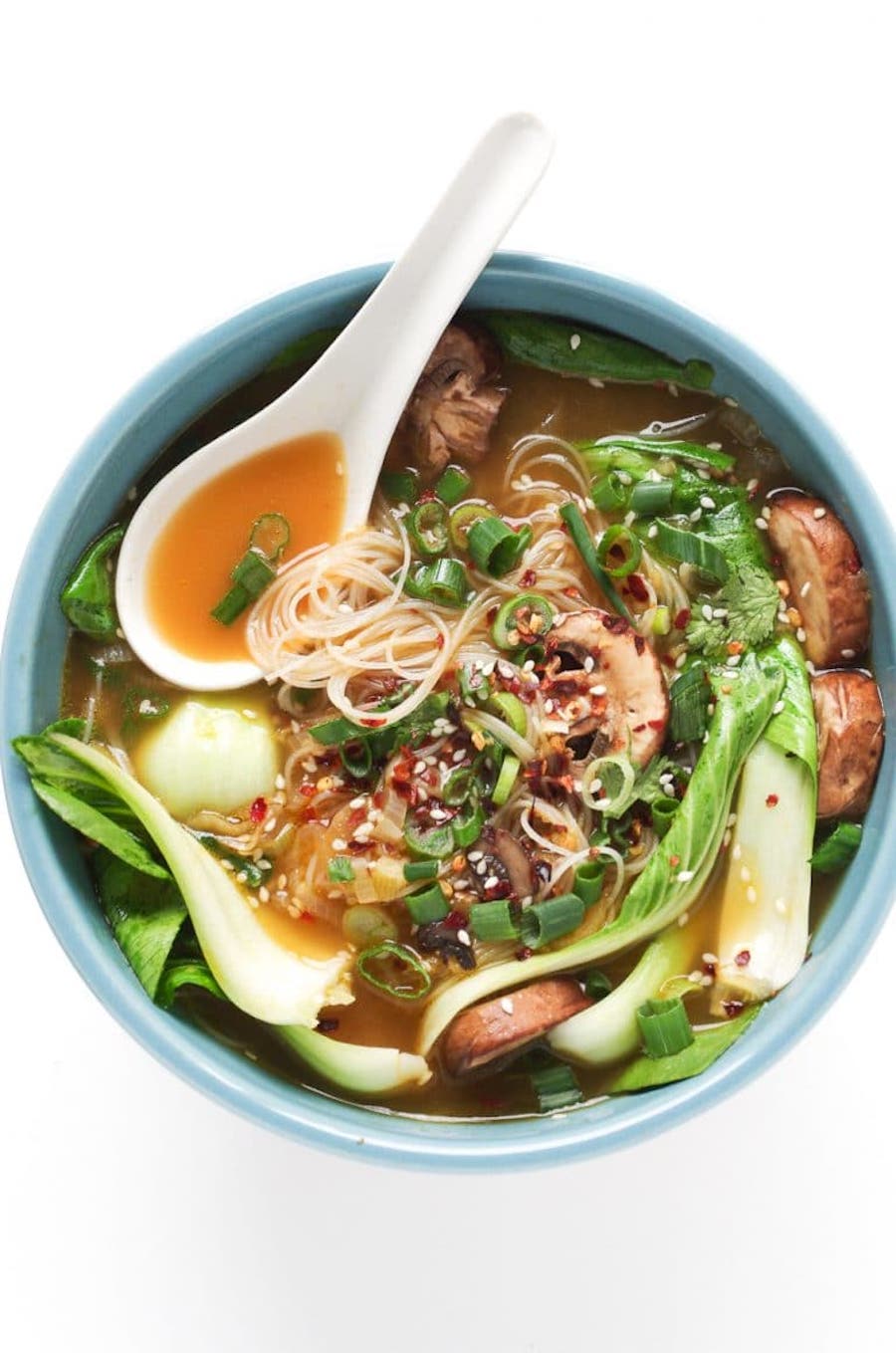 Ginger Garlic Noodle Soup with Bok Choy | Edible Nutmeg