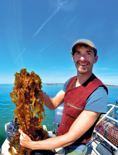 Isaac Taylor with kelp