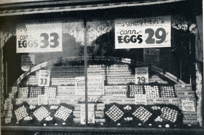 Inexpensive eggs for sale in historical setting