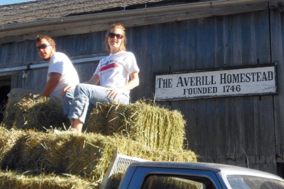 Tyson and Jennifer Averill in front of their family barn