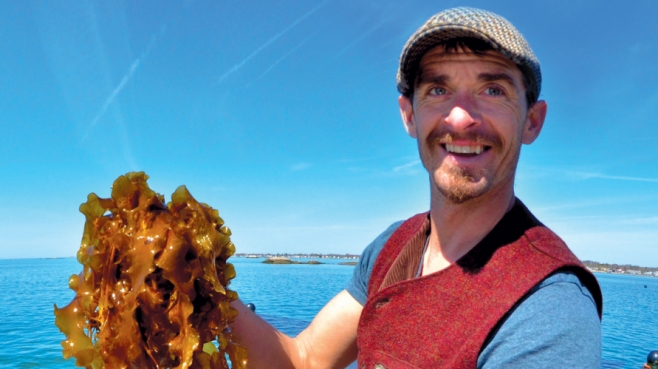 Isaac Taylor with kelp