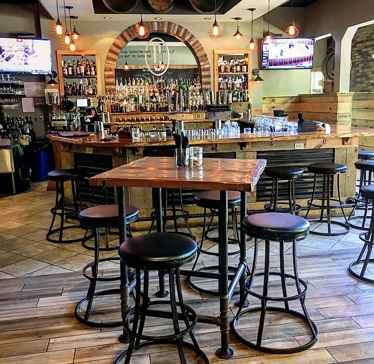 The bar at Cure Restaurant.