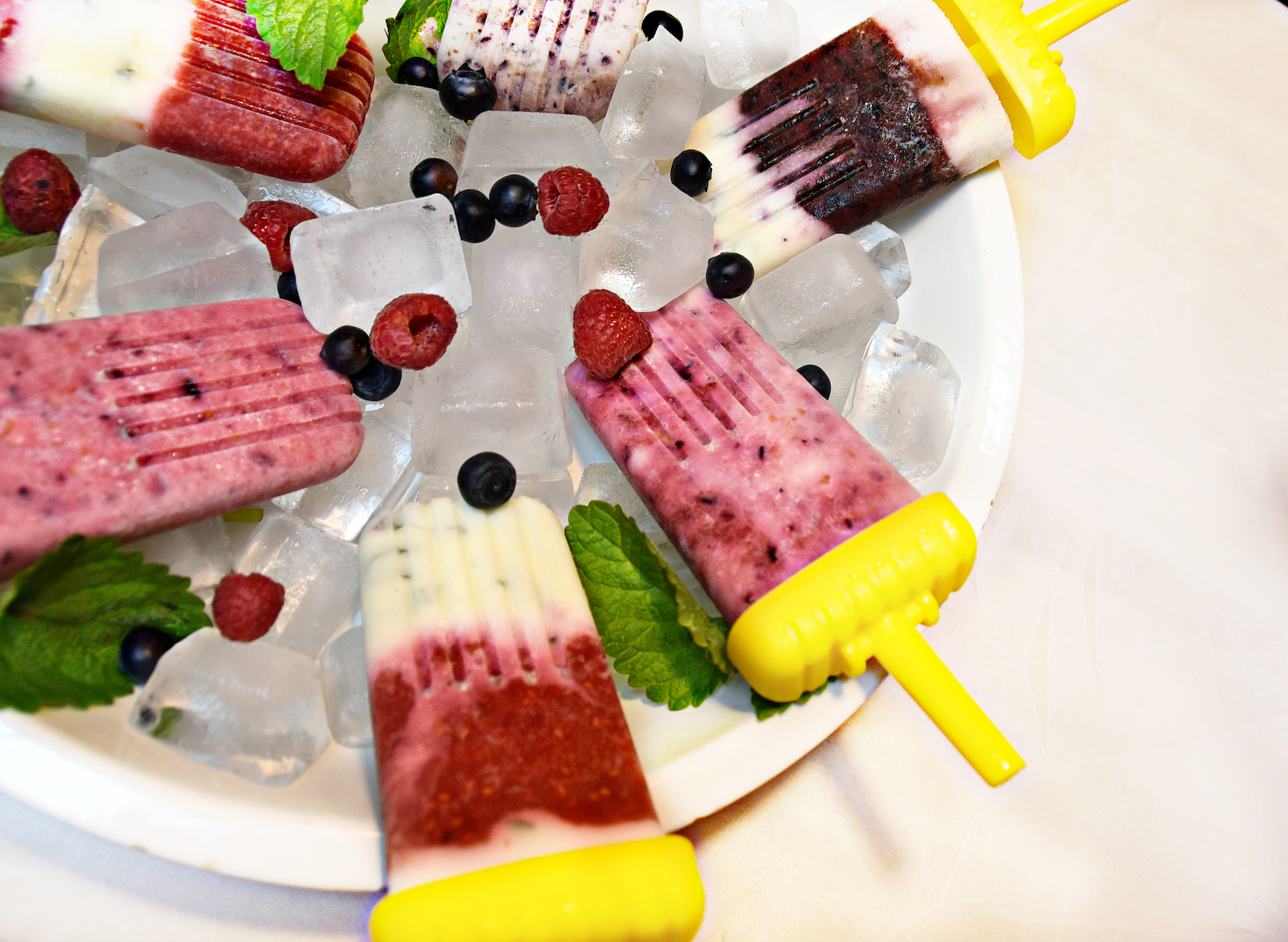 Mixed berry ice pops